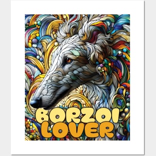 Borzoi lover, stained glass. I love borzois. Posters and Art